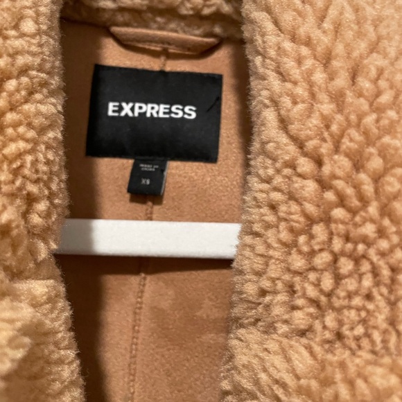 Express Tan Sherpa Jacket - Picture 2 of 3